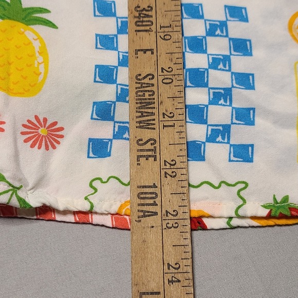 Mad Engine Fruit Print Button Down Shirt Women Small White Multi Kitschy Retro - Picture 6 of 7